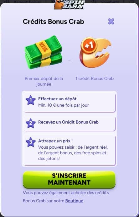 Spinbara Casino bonus Crab
