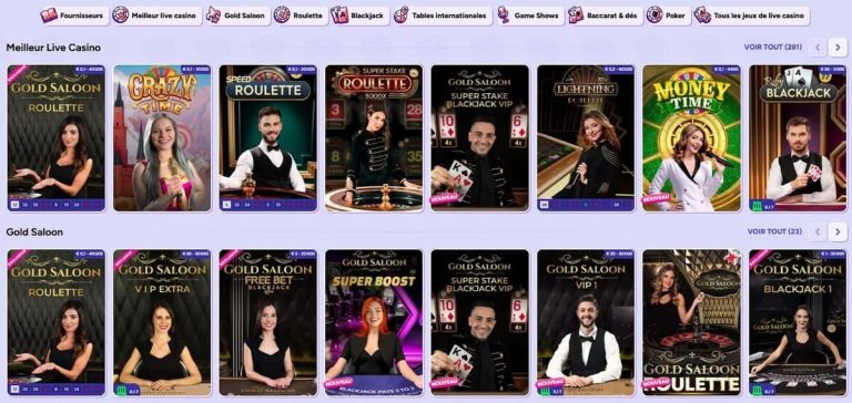 Spinbara Casino jeux live