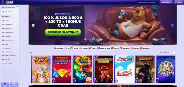 Spinbara Casino page accueil